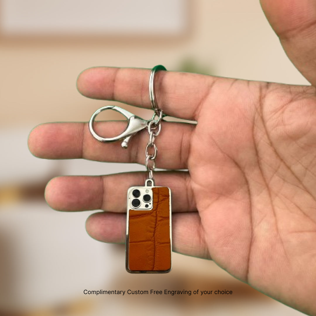 Orange Crocodile Keyring