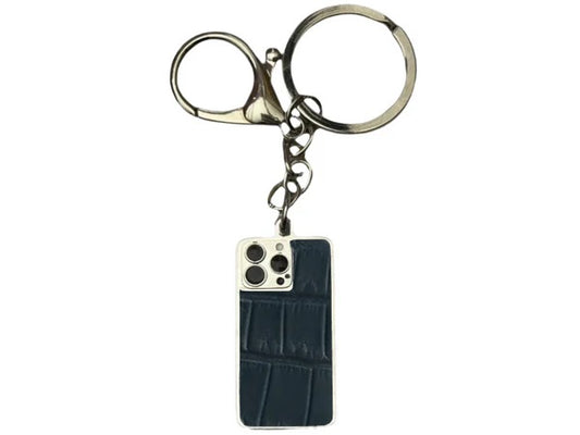 Navy Blue Crocodile Keyring