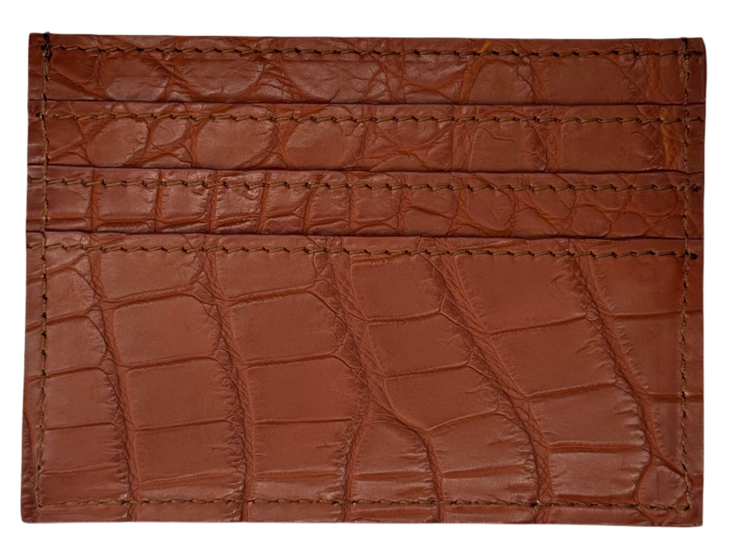 Genuine Brown Crocodile Leather Cardholder