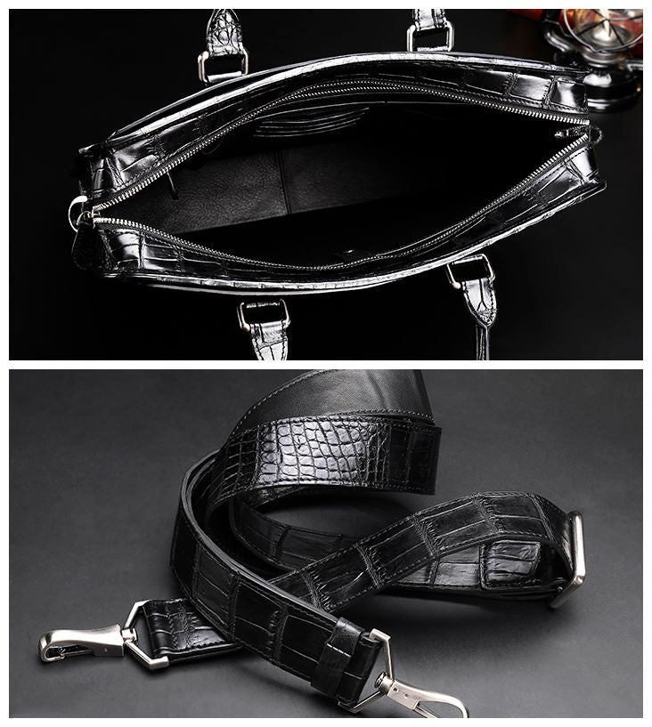The Dominion Briefcase — Vascari Luxury Crocodile Business Bag