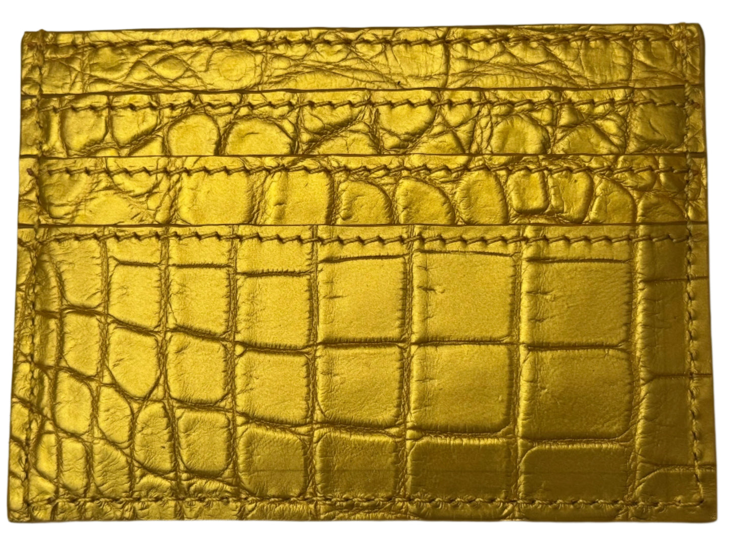 Gold Crocodile Leather Cardholder