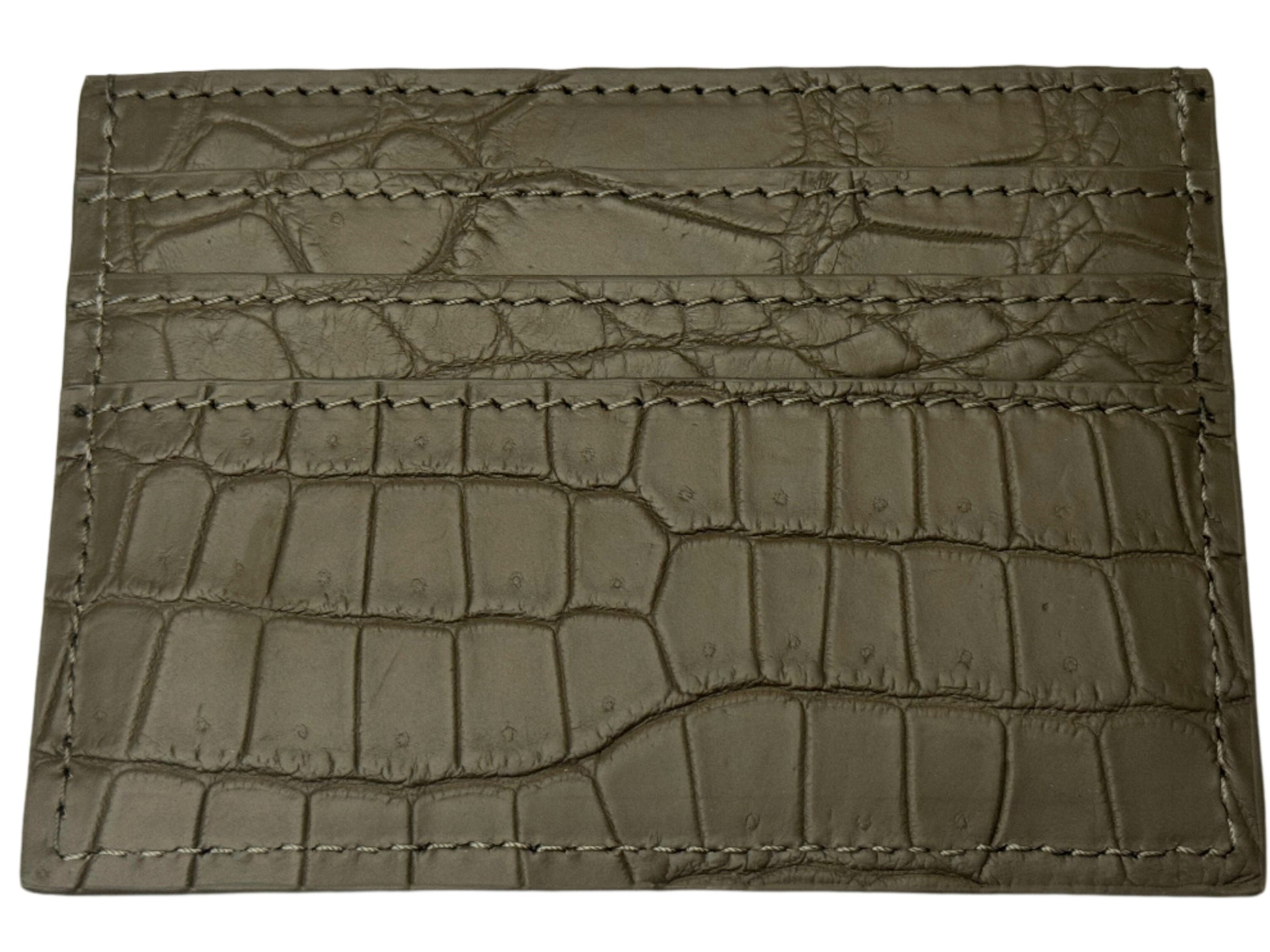 Genuine Coffee Crocodile Leather Cardholder with card 6 slots