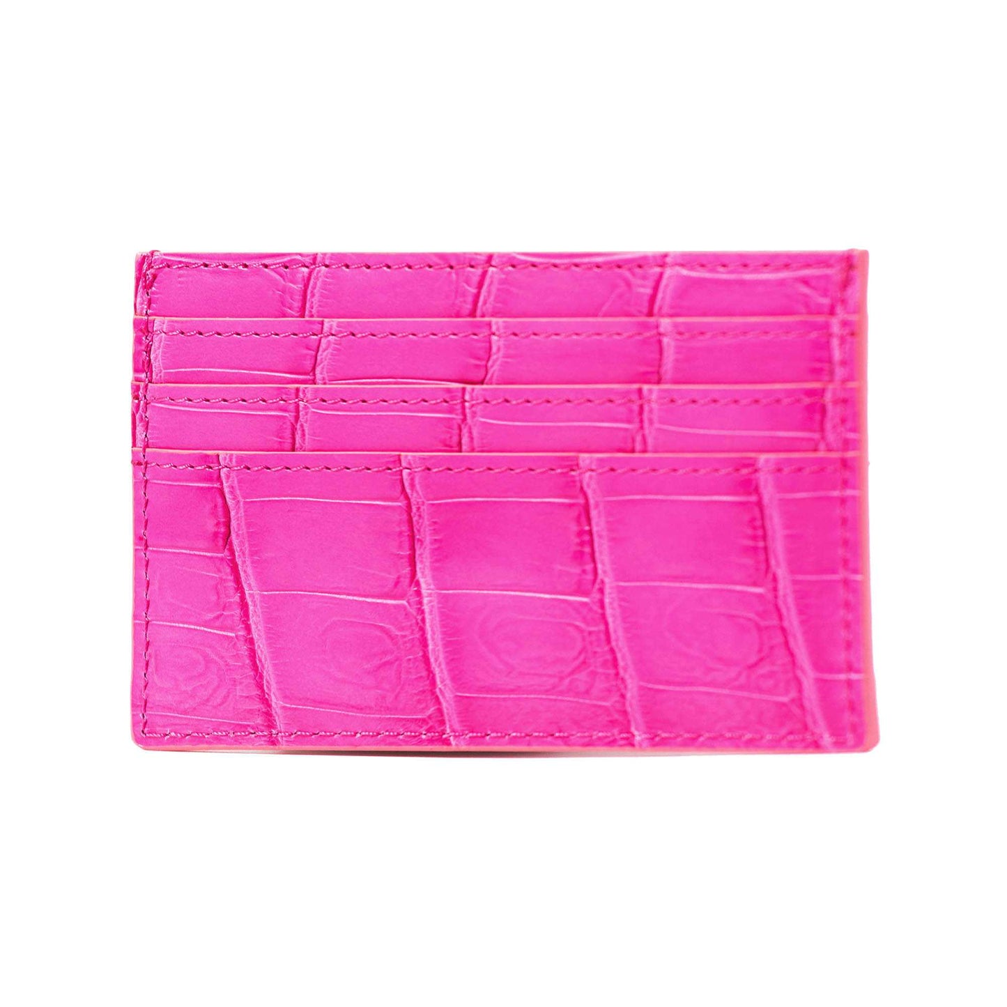 Rearview Of baby pink genuine leather cardholder