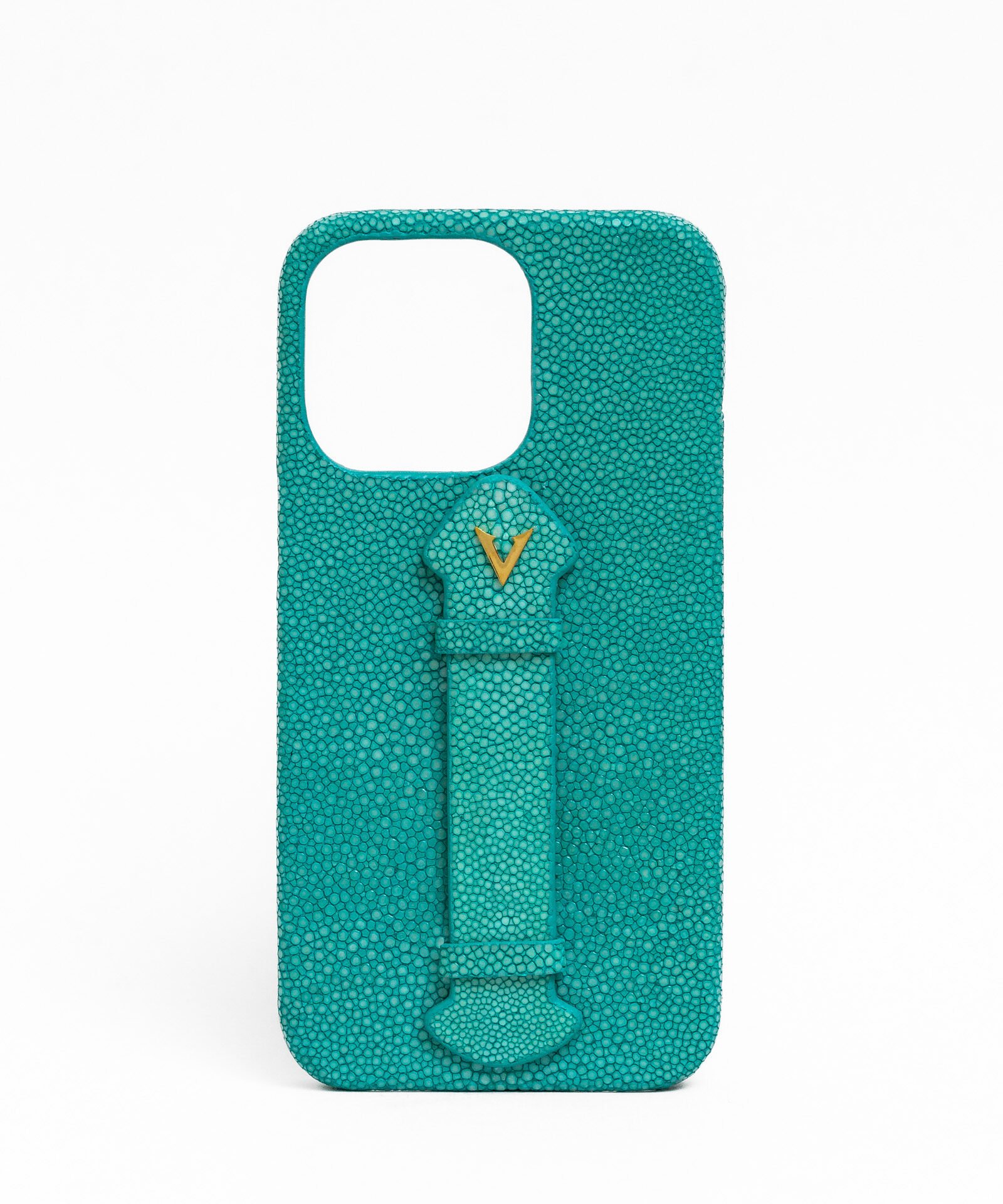 Vascari Turquoise Stingray finger holder Leather Case