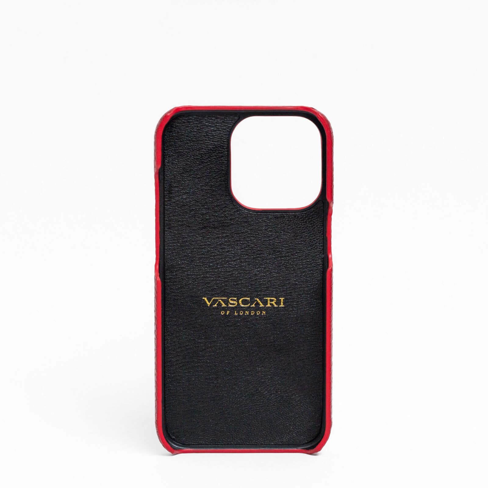 Vascari Red Calf Leather Finger Holder phone case