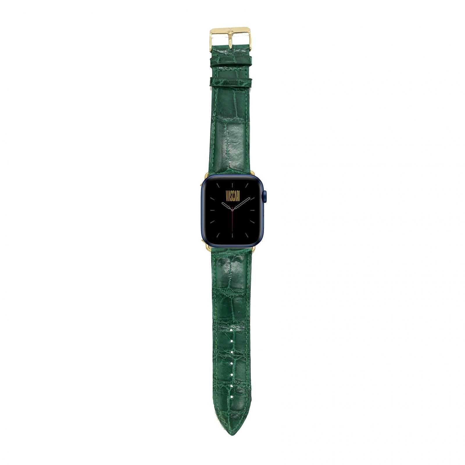 Emerald Green Crocodile apple watch strap Vascari