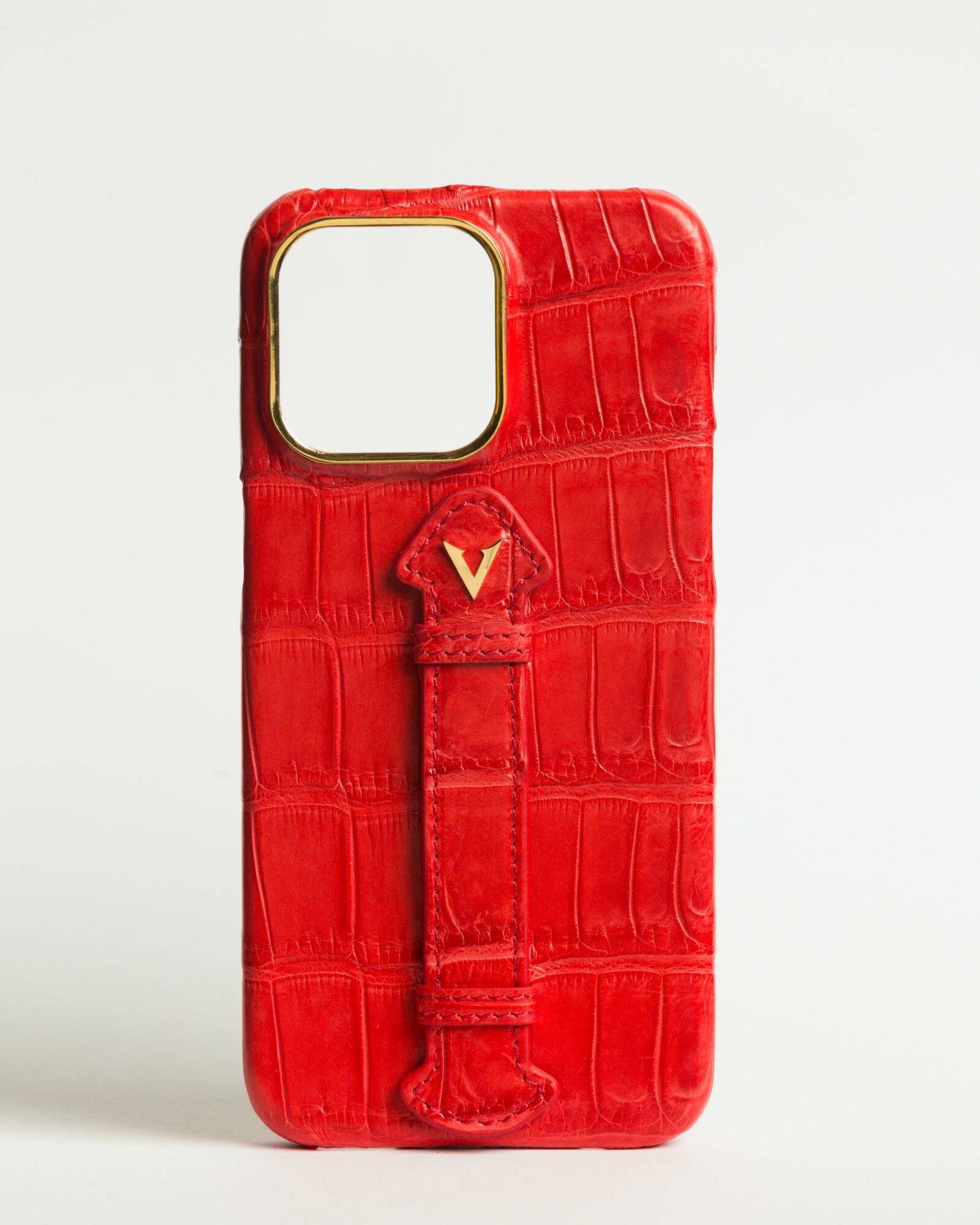 Luxury Red Crocodile leather Iphone case