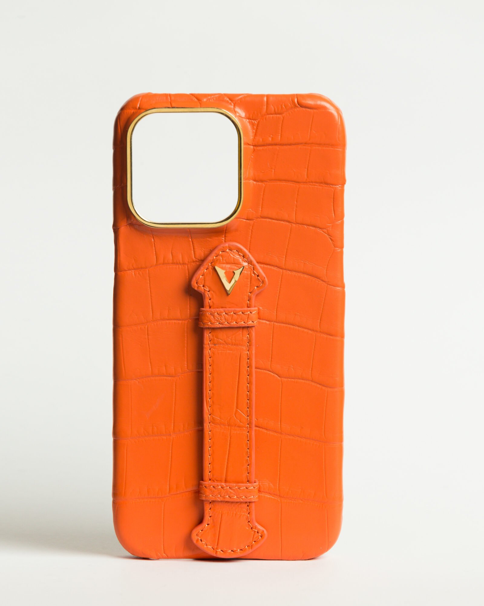 Luxury Orange Crocodile leather Iphone case