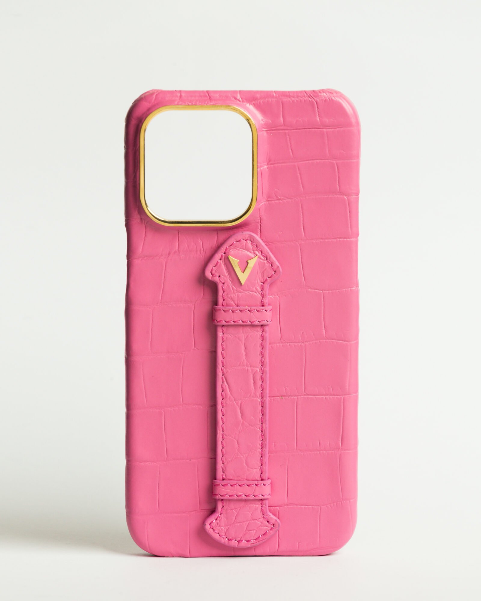 Luxury Pink Crocodile leather Iphone case